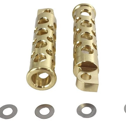 V-Twin 27-1765 Brass Swiss Cheese Holes Foot Pegs for Harley Male Mount