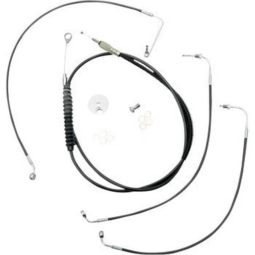 LA Choppers LA-8155KT-13B Black Vinyl Braided Handlebar Cable/Brake Line Kit