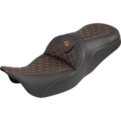 Saddlemen Road Sofa Seat Orange Stitch Tri Gripper for 08-25 Touring