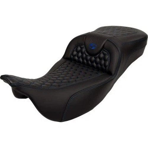 Saddlemen 808-07B-19001 RoadSofa Seat Extended Reach Blue Honeycomb Stitch 08-24