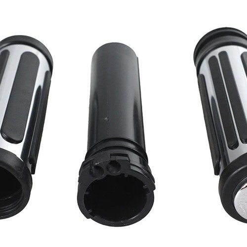 V-Twin 28-0150 Chrome Bar Style Grip Set - 96-17 Cable Operated Throttle Harley