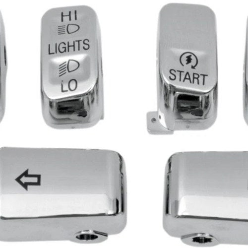 Chrome Switch Button Covers Caps for Harley Softail Dyna Sportster 96-13