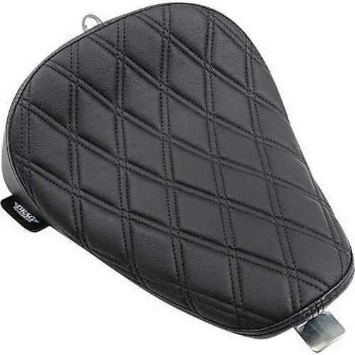 Drag Specialties 0804-0739 Bobber-Style Solo Seat Black Double Diamond Stitch