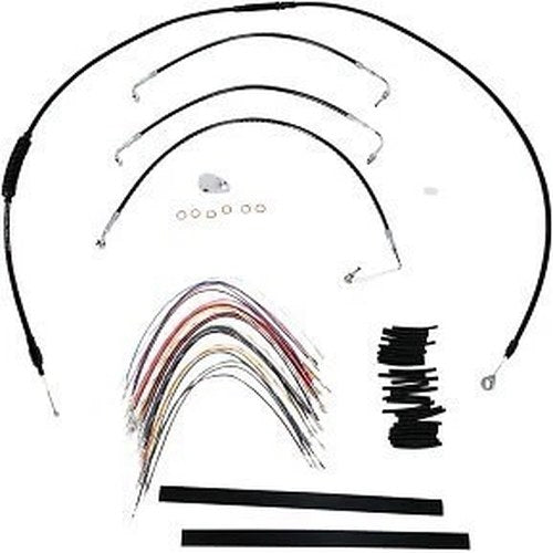 Burly Brand B30-1032Complete Black Vinyl Handlebar Cable/Line Kit for Ape Hanger