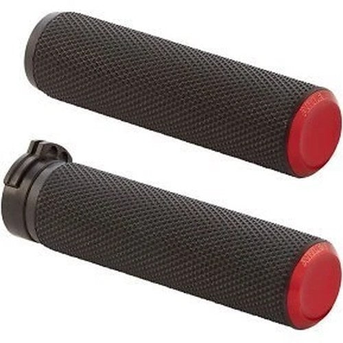 Arlen Ness 07-336 Red Fusion Knurled Hand Grips for Harley Cable Op Throttle