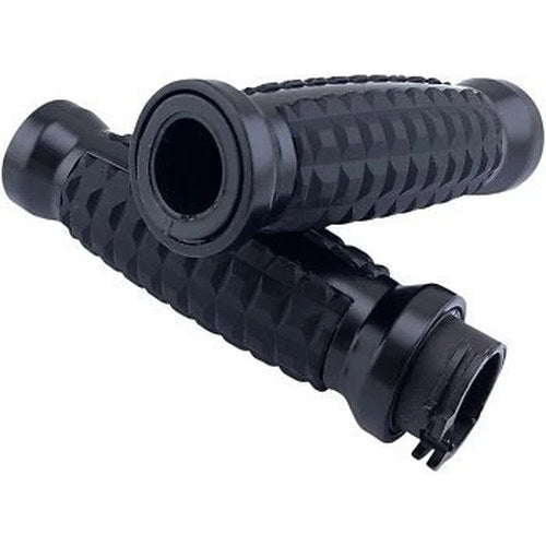 Black Hand Grips for Harley Cable Op Throttle