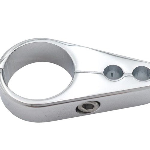 V-Twin 37-9119 Chrome 1" Clamp for Dual Throttle Cables