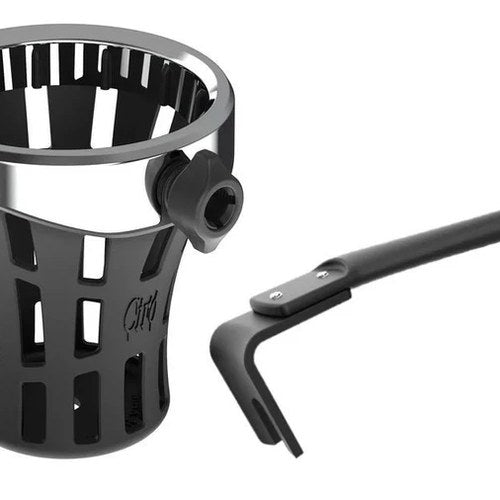 Ciro 55822 Chrome Gen 2 "Big Ass" Drink Holder Black Mount - 14-24 Passenger