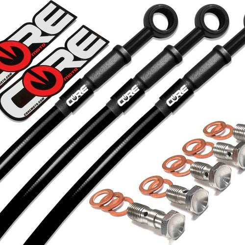 Suzuki Gsxr 1000 Brake Lines 2009 2010 2011 Front-Rear Black Steel Braided