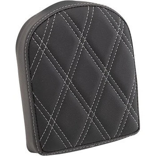 Drag Specialties Silver Diamond 7" Short Backrest Pad for Harley Square Bar