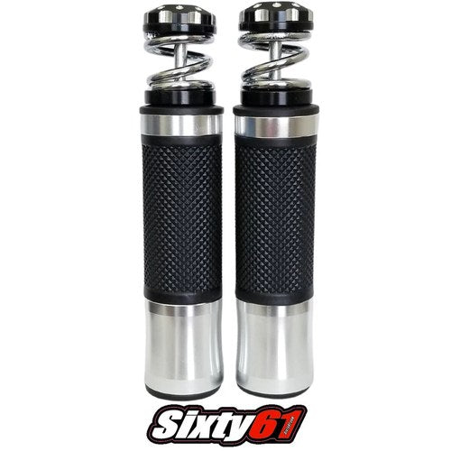 Suzuki Gsxr 600, 750, 1000 Black and Chrome Hand Grips Comfort Gel