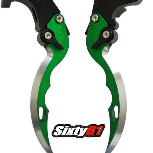 Kawasaki ZX10 ZX10R Green Levers 2006-2012 2013 2014 2015 Brake Clutch Blade Set