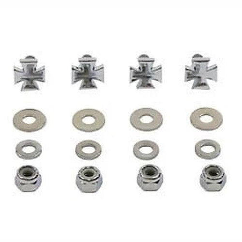 V-Twin 37-1958 Chrome Maltese License Plate Frame Mount Bolt Set