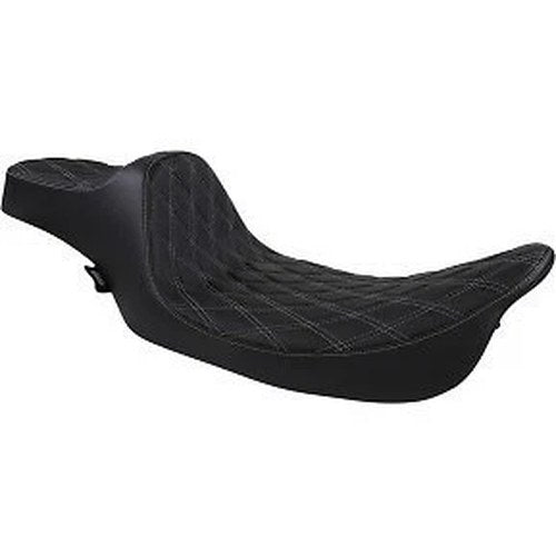 Drag Specialties 0801-1370 Extended Reach Predator Seat w/ Silver Diamond Stitch