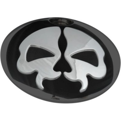 Drag Specialties 0703-0792 Black & Chrome Skull Fuel Console Door Touring 08-23