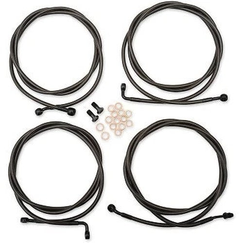 LA Choppers LA-8054KT-13M Black Midnight Braided Handlebar Cable/Brake Kit
