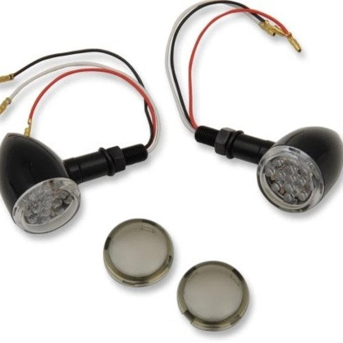 Drag Specialties 2040-1961 Black Red LED Mini Deuce Marker Lights for Harley