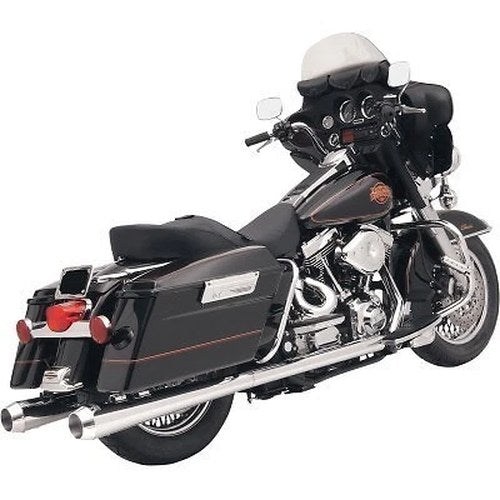 Bassani 4" Slip-On Mufflers Chrome Megaphone w/ Polished End Caps Touring 95-16