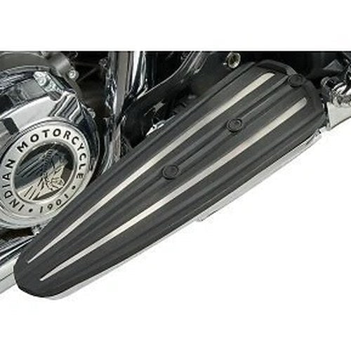 Ciro 6R004 Floorboard Inserts - Black w/ Stainless Steel Accents - Indian