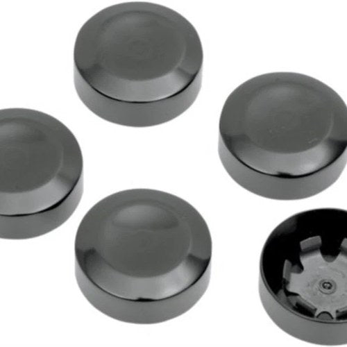 Drag Specialties 1201-0598 Black Rear 7/16" Pulley Hex Bolt Covers 99-08 Touring