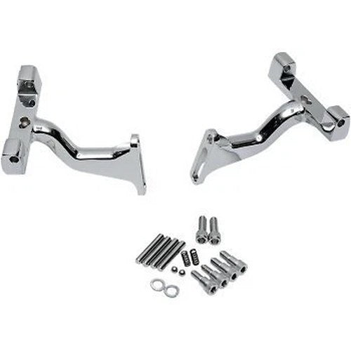 Drag Chrome Raised Passenger Floorboard Mounts for Harley Touring 93-20
