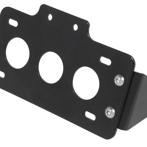 V-Factor 13129 Black License Plate Bracket Side Mount for Harley Custom Softail