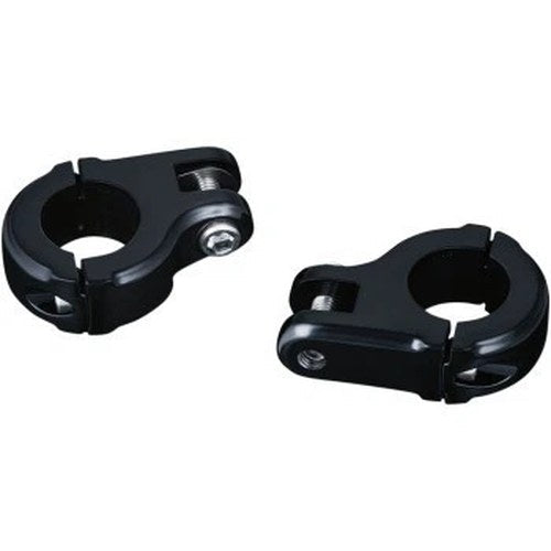 Kuryakyn 7616 Black 1-1/4" Highway Bar Foot Peg Clamps for Harley Male Mount