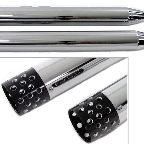 V-Twin 30-3382 Muffler Set with Black Shooter Style Ends