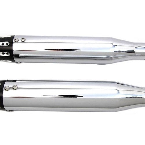 V-Twin 30-1614 Chrome Tapered Revolver Tip Muffler Set
