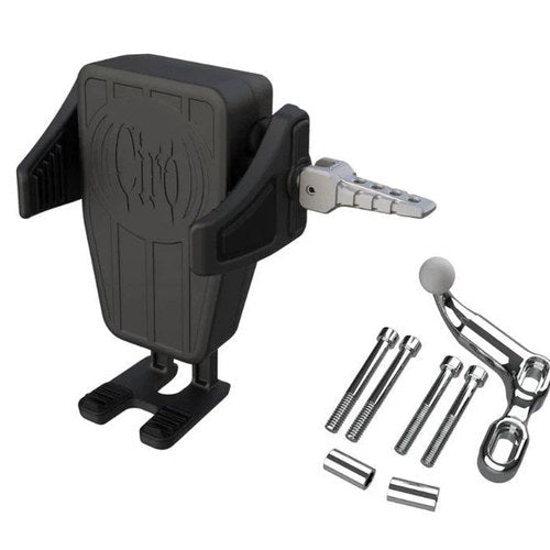 Ciro 55310 Black Gen 2 Cybercharger Phone Holder with Chrome Offset Perch Mount