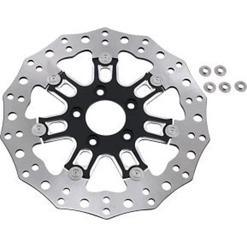 Arlen Ness Black 7 Valve Two-Piece Floating Front Brake Rotor for Touring 08-13