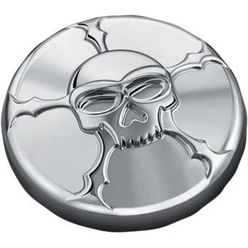 Kuryakyn 7358 Chrome Zombie Right Hand Thread Vented Gas Cap for 96-24 Harley