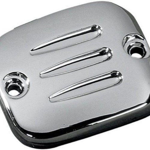 Drag Specialties DS-373814 Chrome Grooved Front Brake Master Cylinder Cover Lid