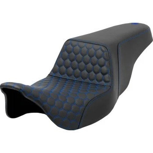 Saddlemen 808-07B-17701 Step-Up Seat Blue Honeycomb Stitch for 08-24 Touring