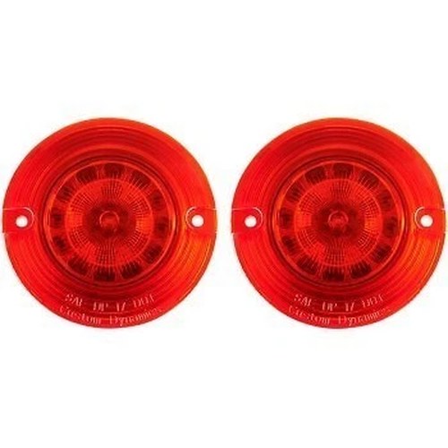 Custom Dynamic PB-R-1157-T Red Flat Style ProBEAM Turn Signal Inserts for Harley