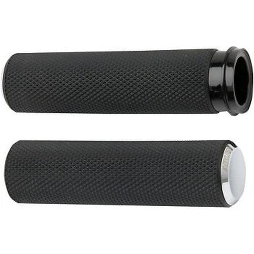 Arlen Ness 07-326 Chrome Fusion Knurled Hand Grips for Harley Electronic Tbw