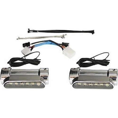 Custom Dynamics Chrome Dynamic Amber/White Engine Guard LEDs for 99-13 Flht