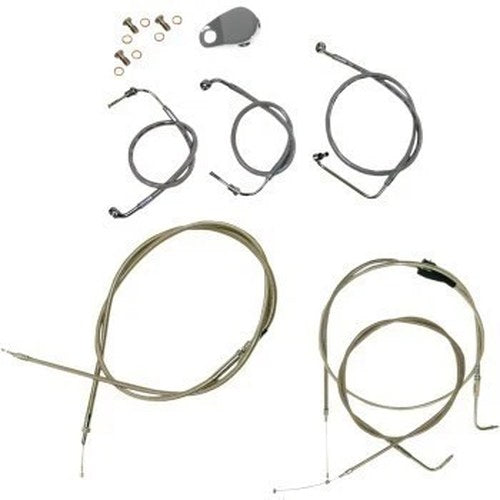 LA Choppers LA-8006KT-19 Stainless Braided Handlebar Cable/Brake Line Kit