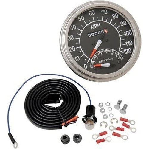 Black 5" FL-Style 2:1 Speedometer for 68-84
