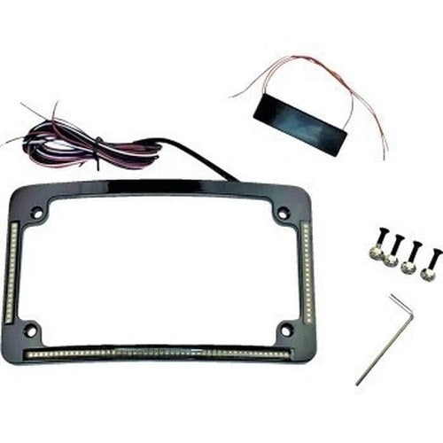 Custom Dynamics License Plate Frame Black Radius for Harley Davidson TF05-B