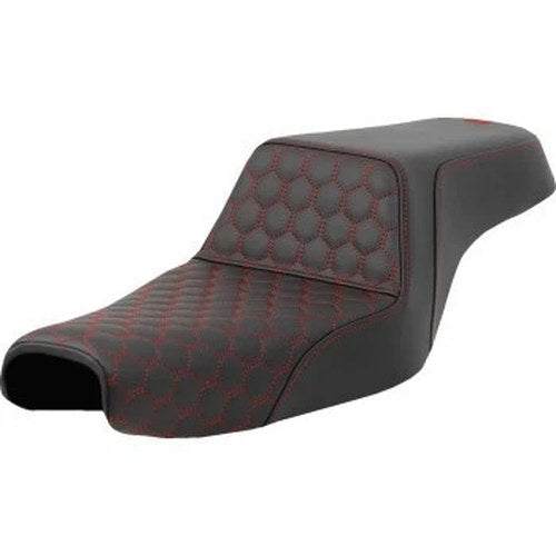 Saddlemen 807-11-17704 Step-Up Seat Red Honeycomb Stitch for 04-22 3.3 & 2.1 Gal
