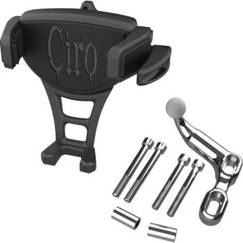 Ciro 50350 Black Constrictor Phone Holder with Chrome Offset Perch Mount