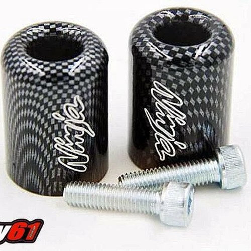 Kawasaki Bar Ends Carbon Ninja Engraved ZX6 ZX9 ZX10 ZX12 ZX14 ZX636 Z1000 ER6F