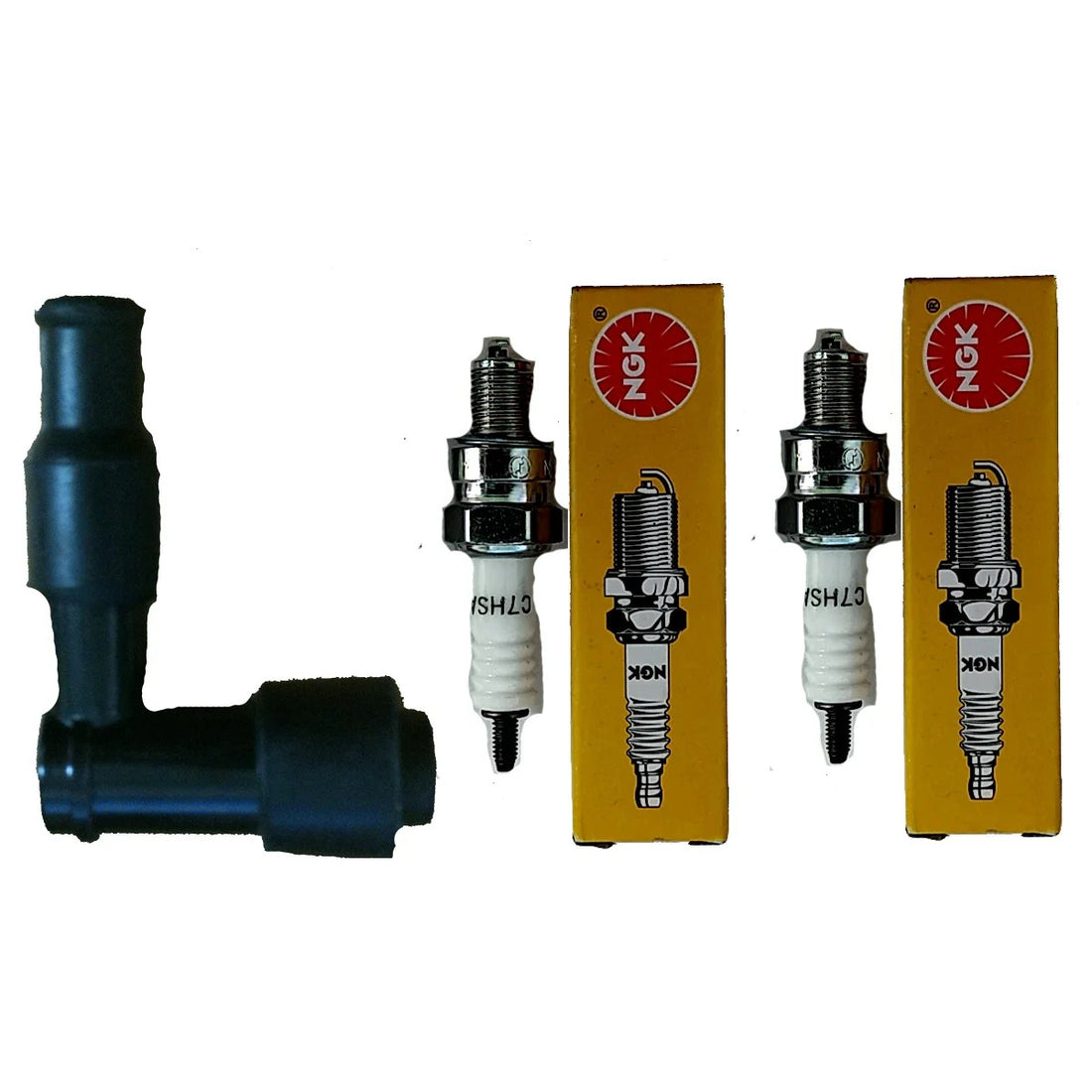 2) Spark Plug + Cap For Honda NSF100 Nsf 100 NSF-100 Bike Youth Sparkplug New