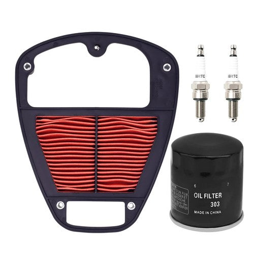 Air & Oil Filter & 2pcs Spark Plugs For Kawasaki Vulcan 900 VN900 2006-2023