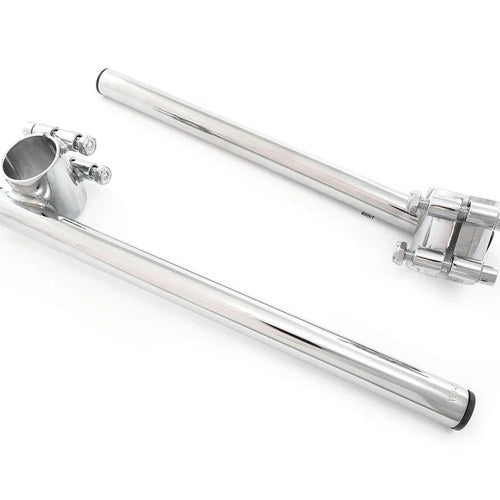 Chrome 7/8" Clip-On Handlebars 7 Degree Honda Kawasaki Suzuki Yamaha Cafe Racer