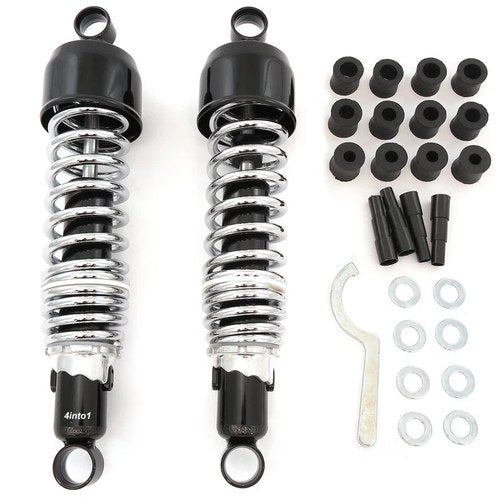 Black Performance Rear Shocks Chrome Spring 325mm 12 3/4" Honda Motorcycle