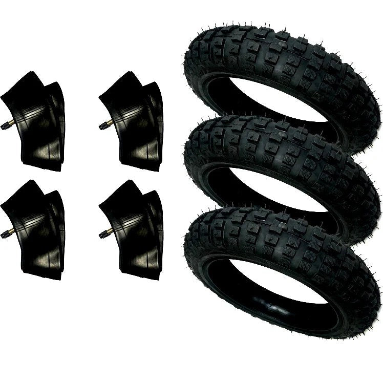 New Set OF 3) Tires And 4) Tubes Straight Stem Size 2.50X10 For Yamaha Peewee 50