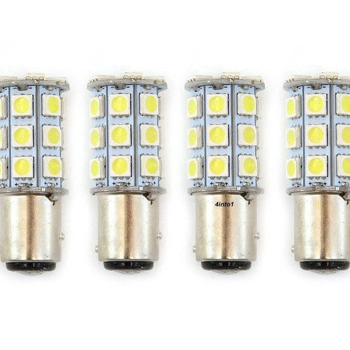 Set of 4 - LED Bulbs - 27 Smd - 1157 - Yellow - RV Camper Car Truck Motorcycle