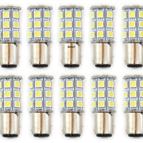 Set of 10 - LED Bulbs - 27 Smd - 1157 - Amber - RV Camper Car Truck Motorcycle